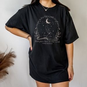 Emily Dickinson Poet Shirt Book Shirt Feather Shirt Emily Bookish Shirt